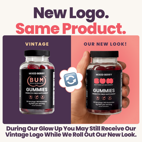 BUM Gummies, Prebiotic Fiber Supplement For Bottoming Prep, Improved Digestion, & Regularity