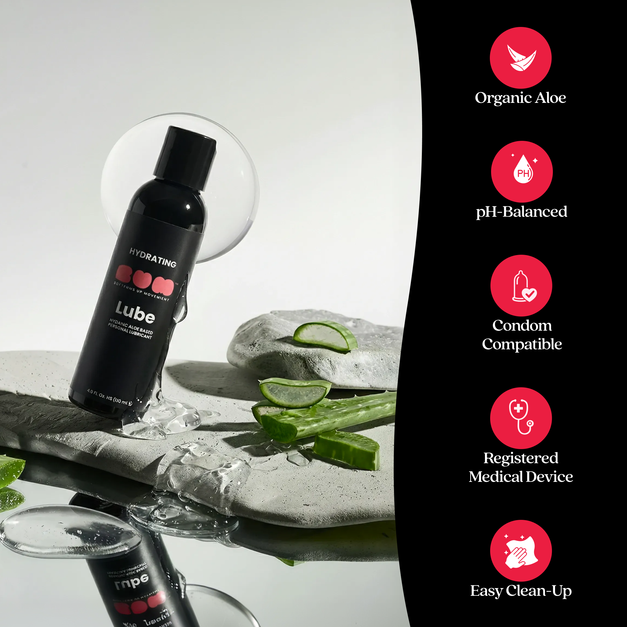 Water Based Personal Lubricant With Aloe, 4oz (BUM) Bottoms Up Movement Water Based Personal Lubricant With Aloe, 4oz (BUM) Bottoms Up Movement