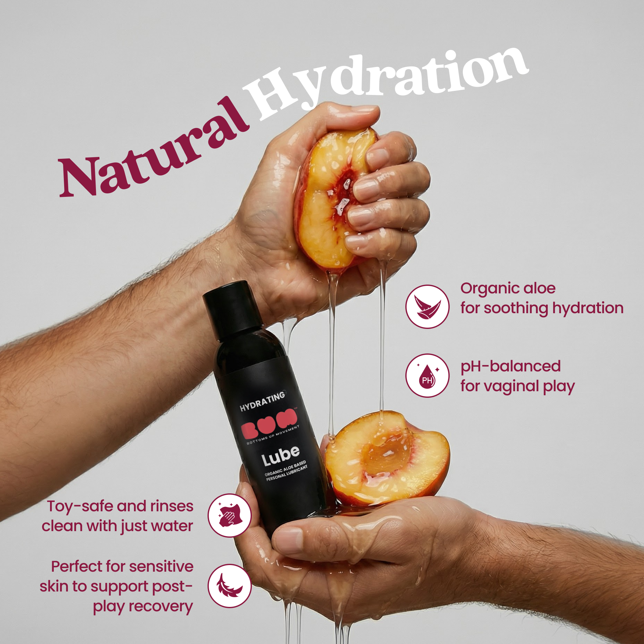 Water Based Personal Lubricant With Aloe, 4oz (BUM) Bottoms Up Movement Water Based Personal Lubricant With Aloe, 4oz (BUM) Bottoms Up Movement