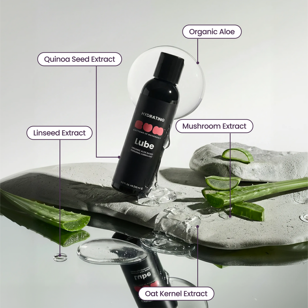 BUM Water Based Lube, Hydrating Personal Lubricant With Organic Aloe, 4oz