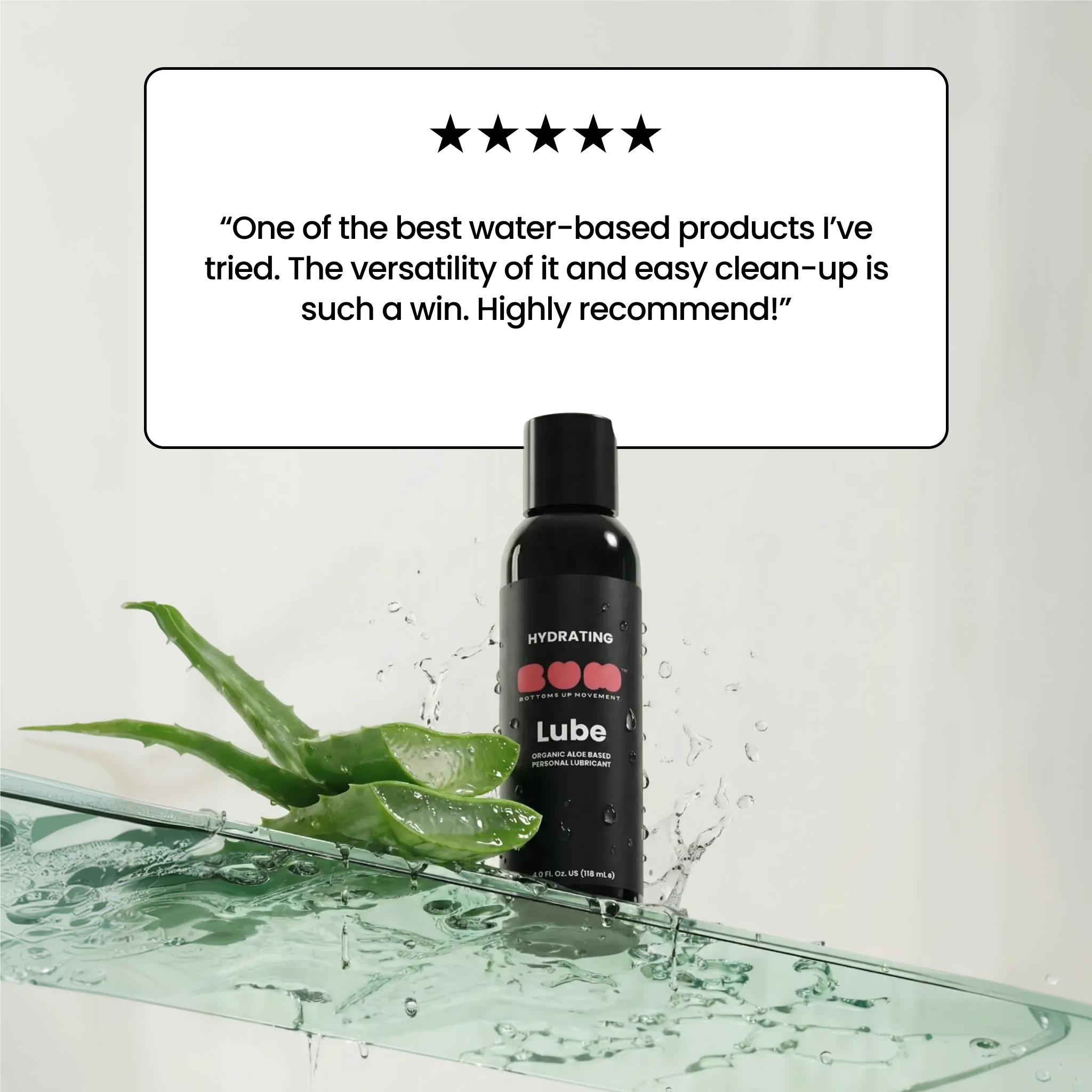 Water Based Personal Lubricant With Aloe, 4oz (BUM) Bottoms Up Movement Water Based Personal Lubricant With Aloe, 4oz (BUM) Bottoms Up Movement
